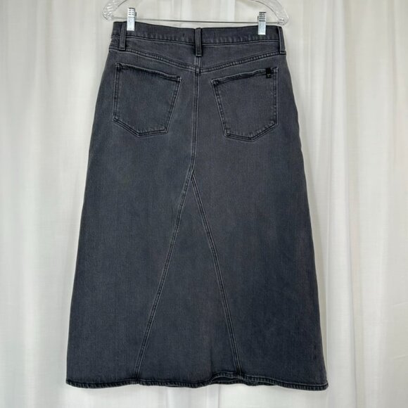 Joes Jeans Womens Denim Midi Skirt 30 Inch Waist Black 70s 90s Grunge Country - Picture 4 of 10